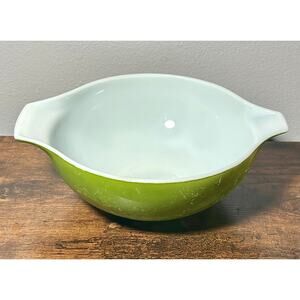 Vintage Pyrex Verde Cinderella Mixing Bowl Dark Avocado Green 4Qt #444